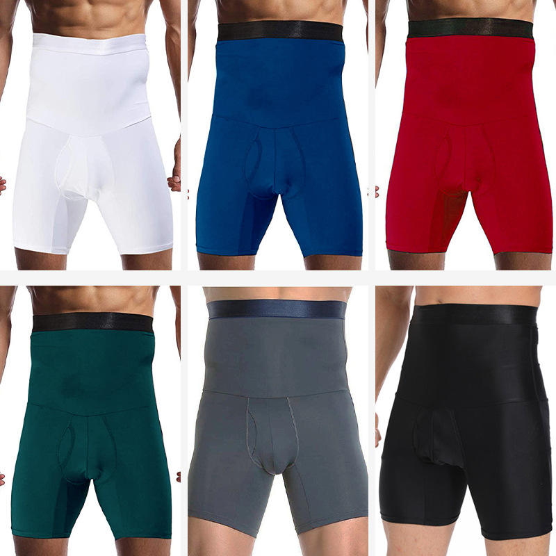 Cross Border Men's Silicone Non Slip High Waist Body Shaping Pants Boxer Briefs Tight Belly Shaping Shorts In Stock 3