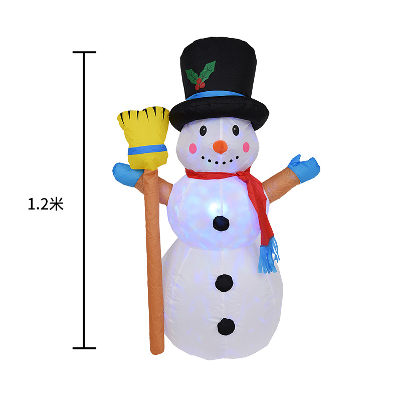 Cross-border 1.2 M Christmas Lights Courtyard Decorations Rotating Lights Inflatable Christmas Snowman Air Model