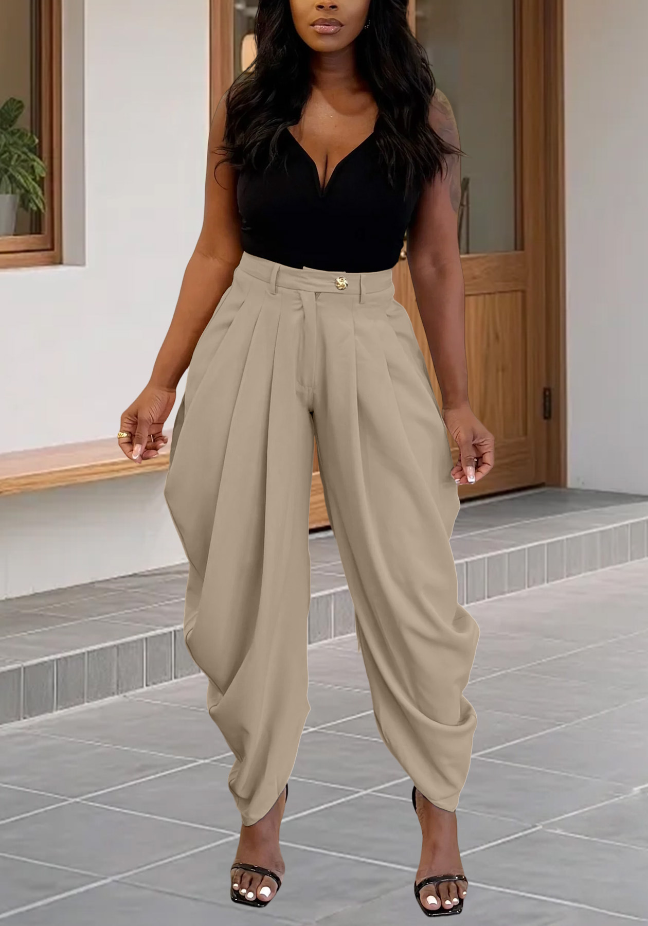 Pantalon femme ample style urbain