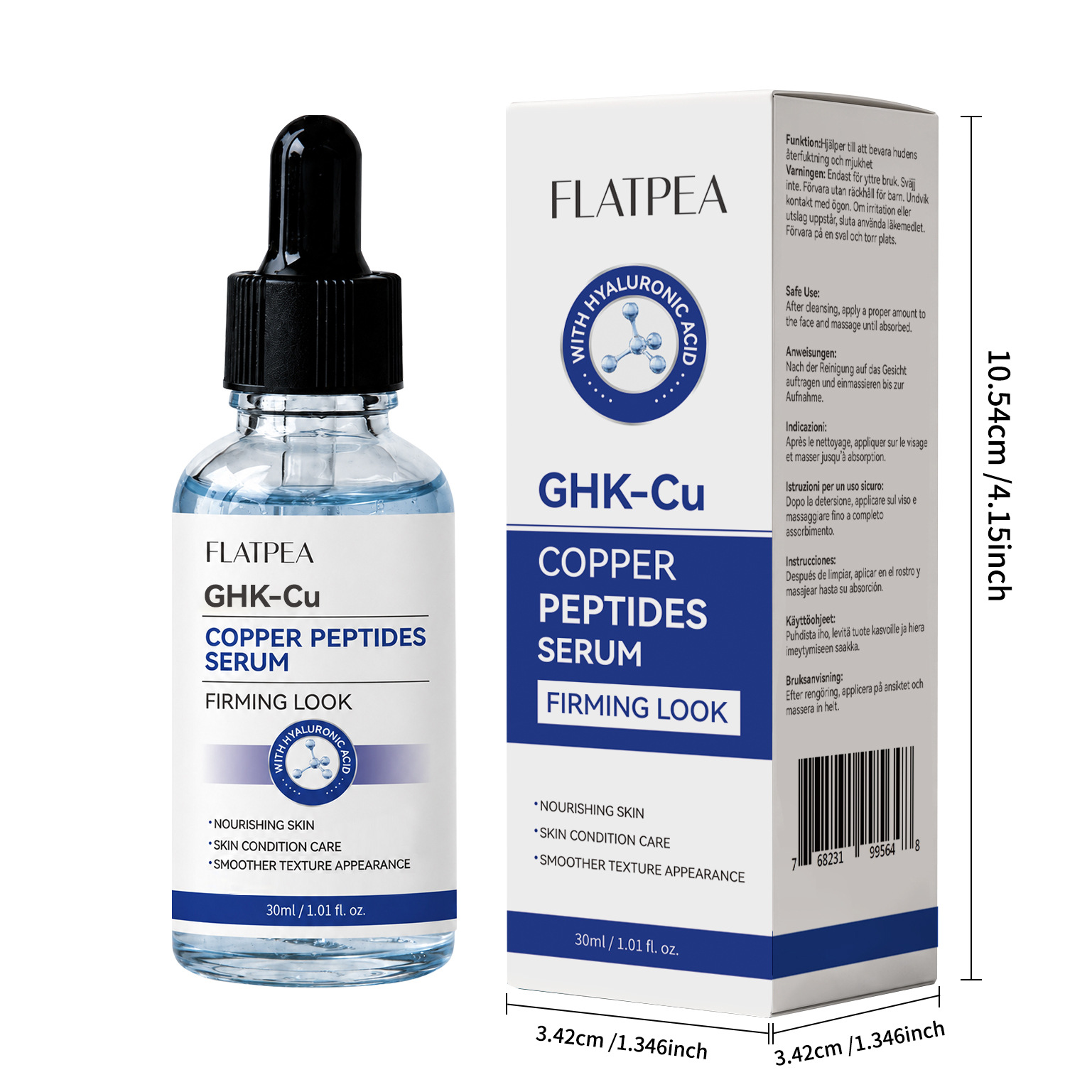 Cross-Border Ghk-Cu Blue Copper Peptide Facial Serum To Brighten Skin