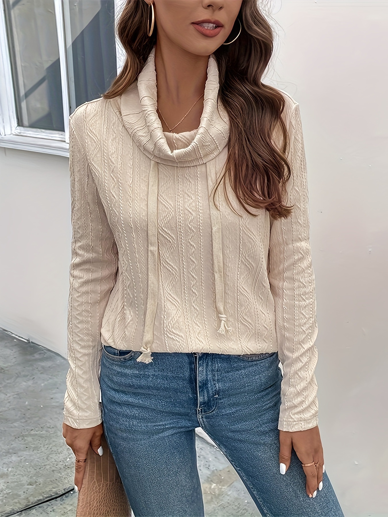 Autumn And Winter  Clothing Amazon Aliexpress Hot Selling Sweatshirt Long-Sleeved Hooded Drawstring Pullover Knitwear For Women