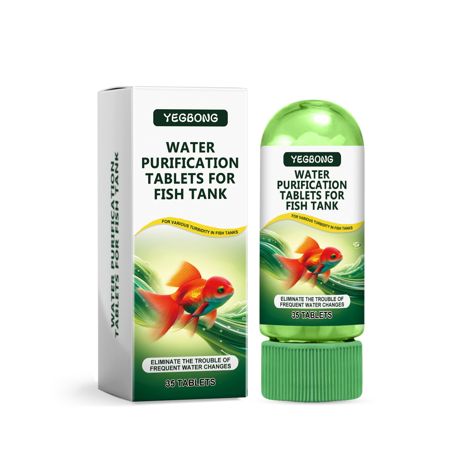 Pastillas Yegbong para la purificación del agua de los acuarios: control de algas, eliminación de sedimentos, mantenimiento del agua, tratamiento de impurezas, limpieza, pastillas para la purificación del agua