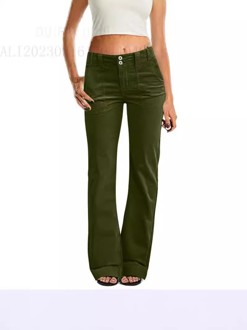Amazon European And American Women's Loose Straight Jogging Pants Lightweight Sports Pants Zipper Pocket Sports Fitness Pants — image 12 of 15