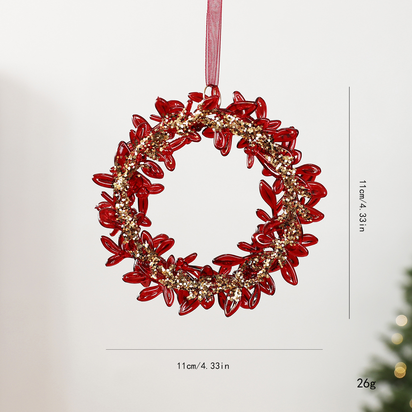 Burgundy Acrylic Christmas Ornaments, picture 5 of 12