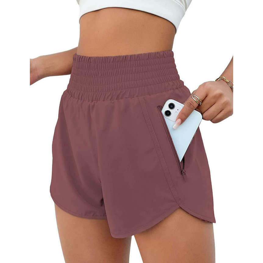 Women's High Waist Running Sports Yoga Fake TwoPiece Shorts Anti-Light Fitness Elastic Workout Slimming Tights 3