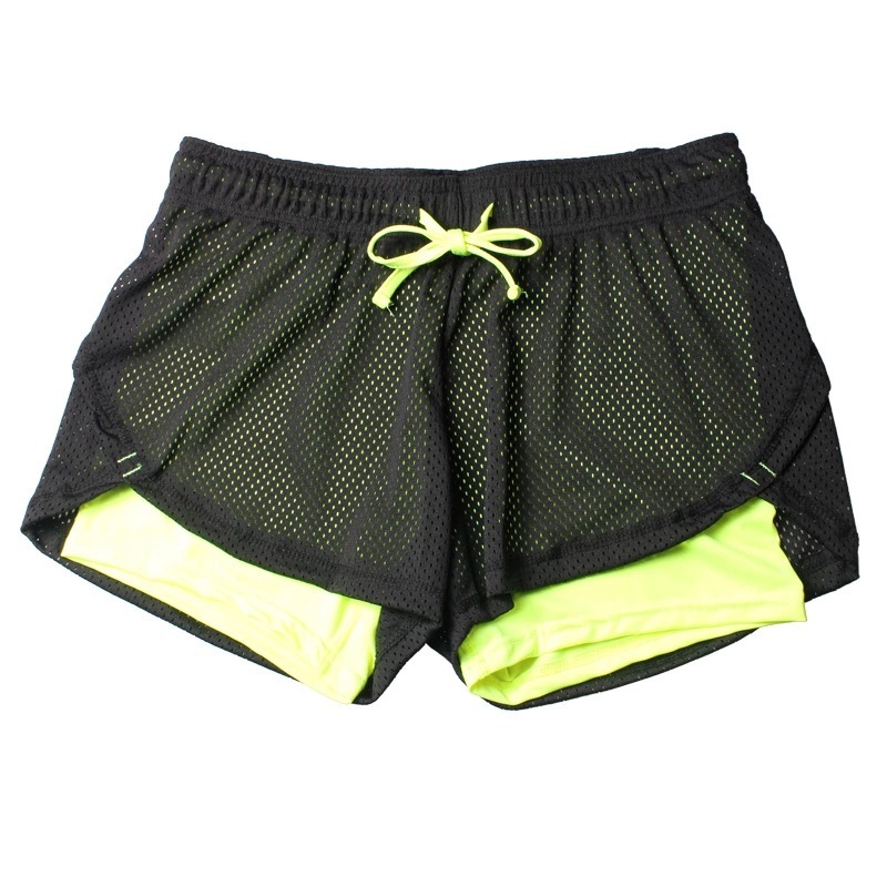 Summer New Leisure Sports Shorts Fake Two-piece Drawstring Mesh Double-layer Fitness Training Running Shorts — image 10 of 11