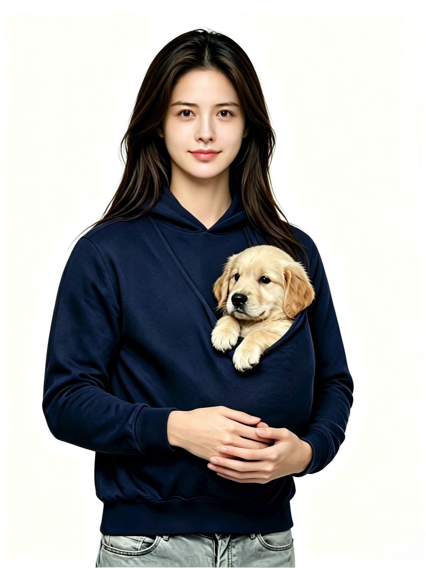 2026 New European And American Style Unisex Kangaroo Pocket Multi-functional Parent-child Nursing Hoodie For Autumn And Winter