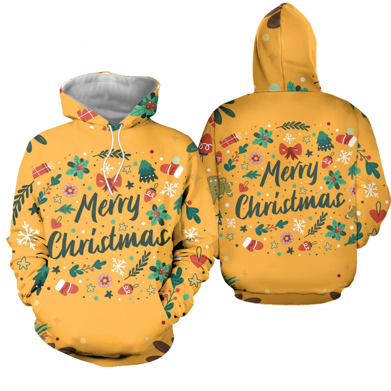 Joker Christmas Theme Sweat Full Print Floral Element Letter