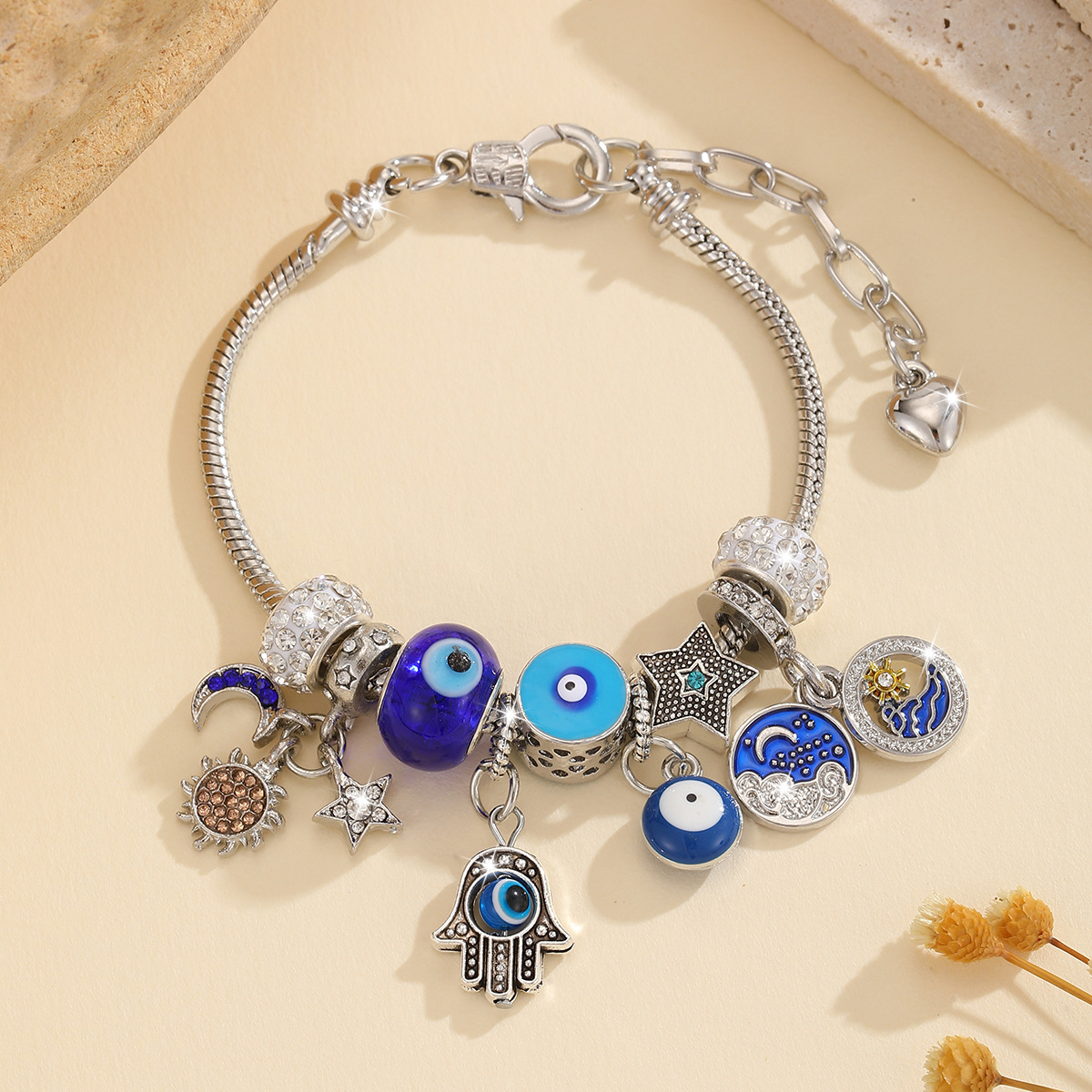 Womens DIY Beaded Evil Eye Bracelet, Hamsa