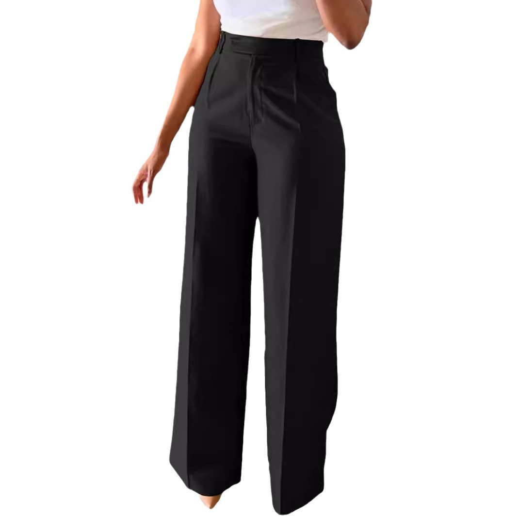 2026 New Commuting High Waisted Straight Pants, Wide Leg Pants, Casual Set, Long Pants, Women's — image 6 of 19