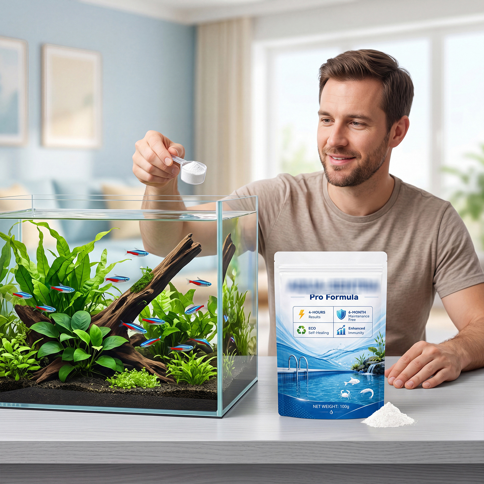 Water Quality Clarifying Powder Purifies Water, Makes It Clear And Long-Lasting, Cleans Daily Impurities, Removes Scale, Cares For Fish Tanks, And Improves Turbidity