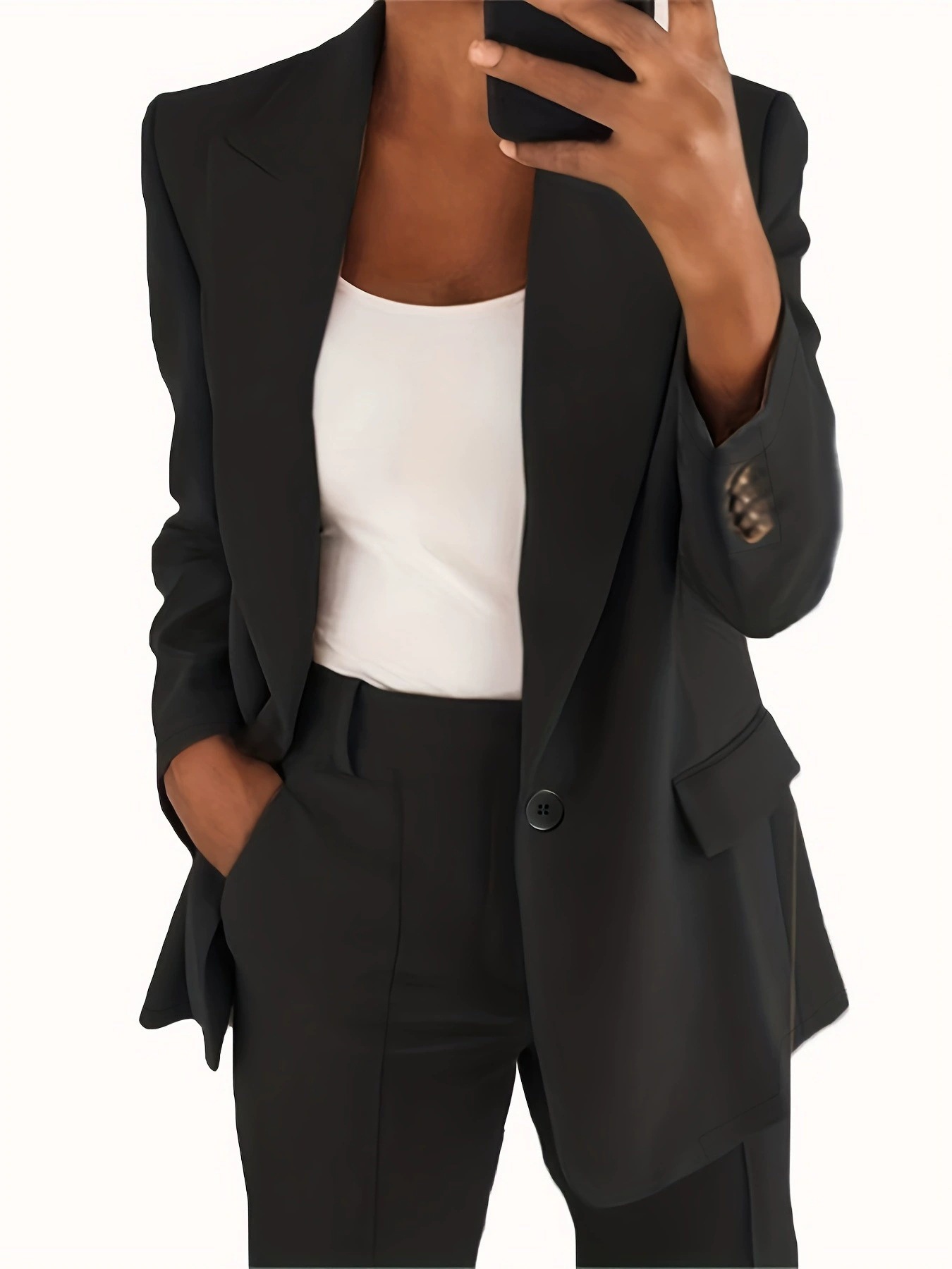 2025 New Cross-Border Amazon Fashion Solid Color High-End Slim Fit Lapel Cardigan Elegant Blazer For Women