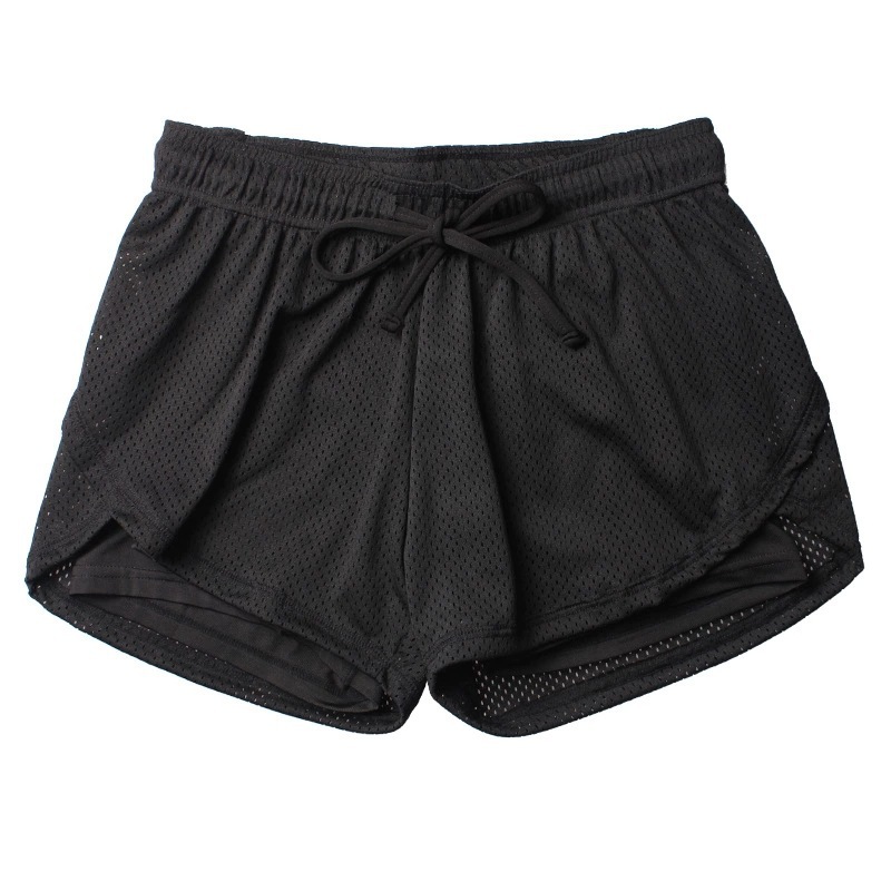 Summer New Leisure Sports Shorts Fake Two-piece Drawstring Mesh Double-layer Fitness Training Running Shorts — image 2 of 11