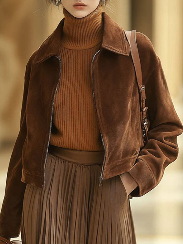 Women's Short Suede Coat