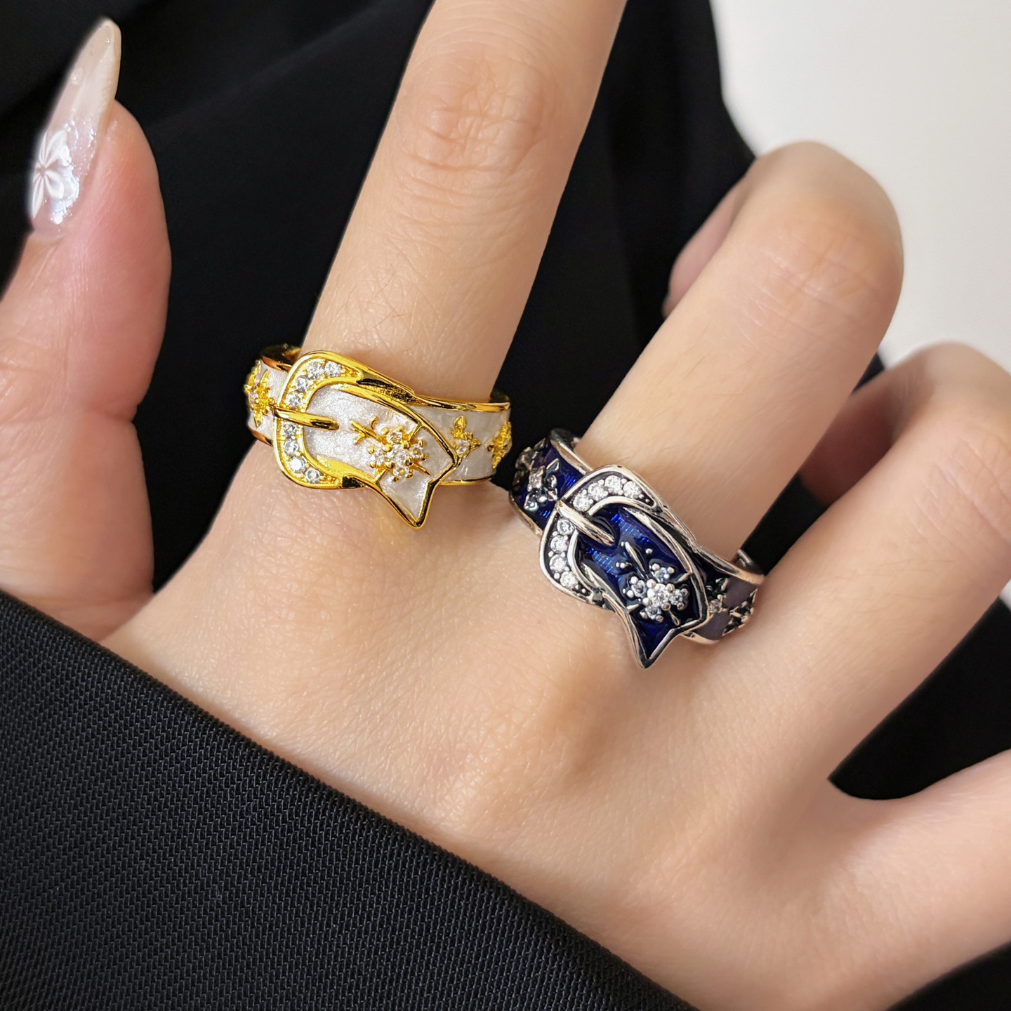 New Sweet Cool Belt Buckle Starburst Ring