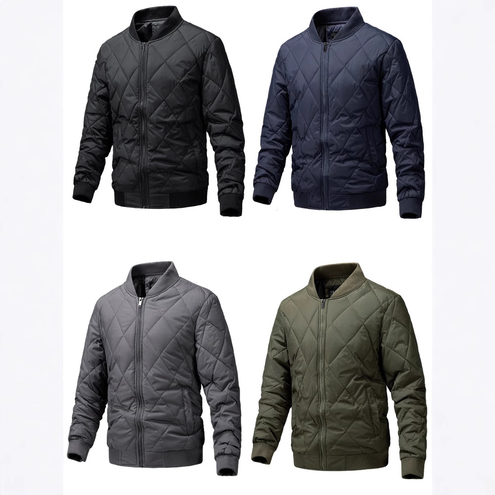 Cotton-Padded Winter Men's Clothing, Korean Style Stand-Up Collar Zipper Padded Jacket, Trendy Casual Jacket, Men's Cardigan, Foreign Trade