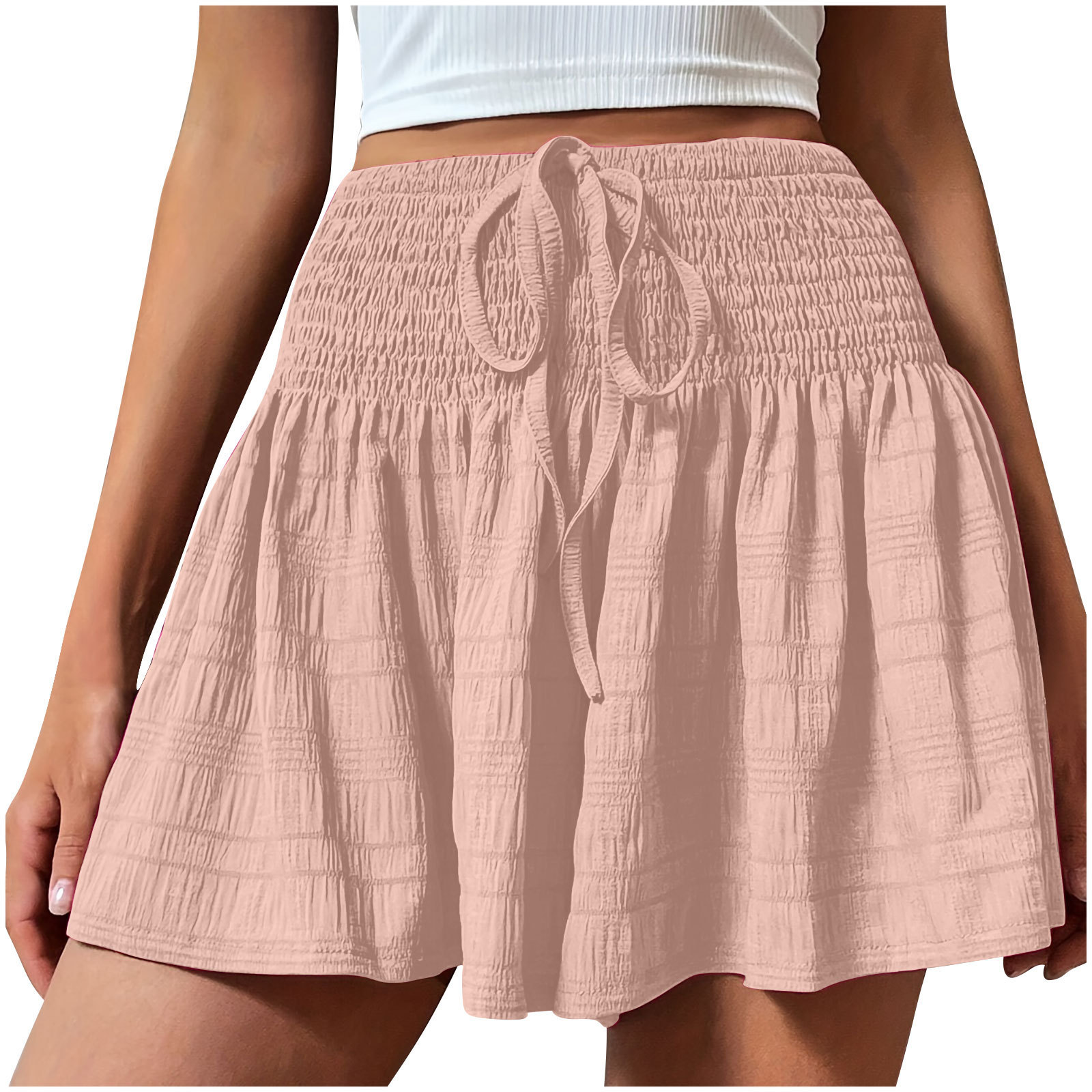 2026 Cross-Border European And American Women's Summer Fashion Solid Color Drawstring Sports Shorts — image 6 of 13
