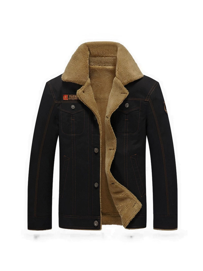 Cross-Border Exclusive Supply For Aliexpress And Amazon Men's Casual Outdoor Fleece-Lined Jackets, Men's Factory Direct National Trendy Style