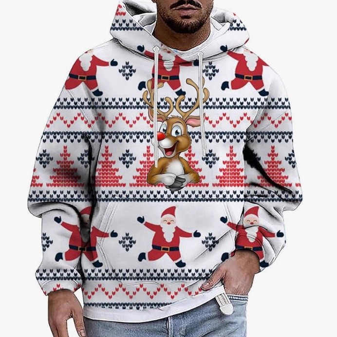 Unisex Christmas Sweatshirt 3D Printed Hip-Hop Style Santa Claus