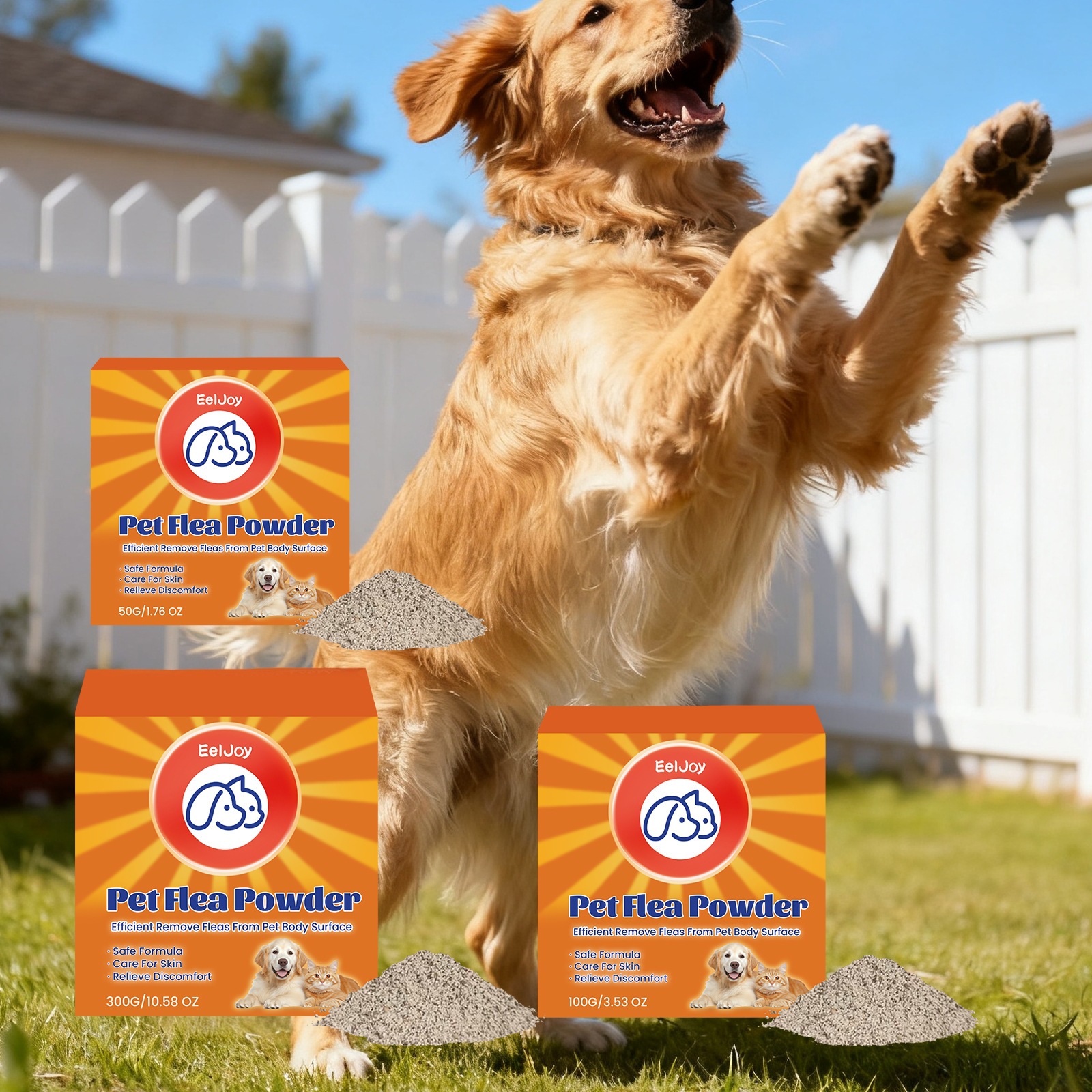 Eeljoy Pet Flea Powder, Universal Deworming Powder
