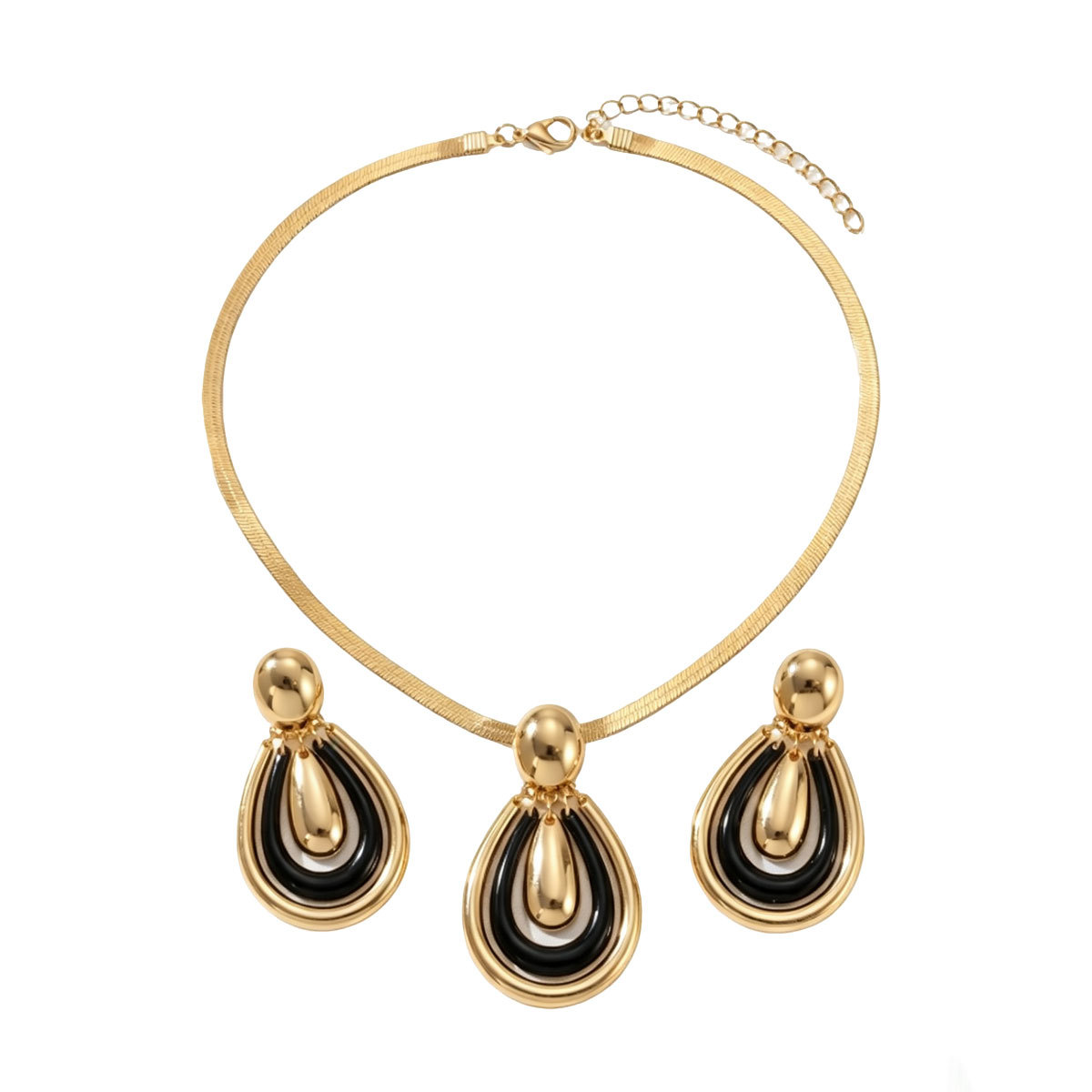 Hollow Circle Pendant Necklace Set