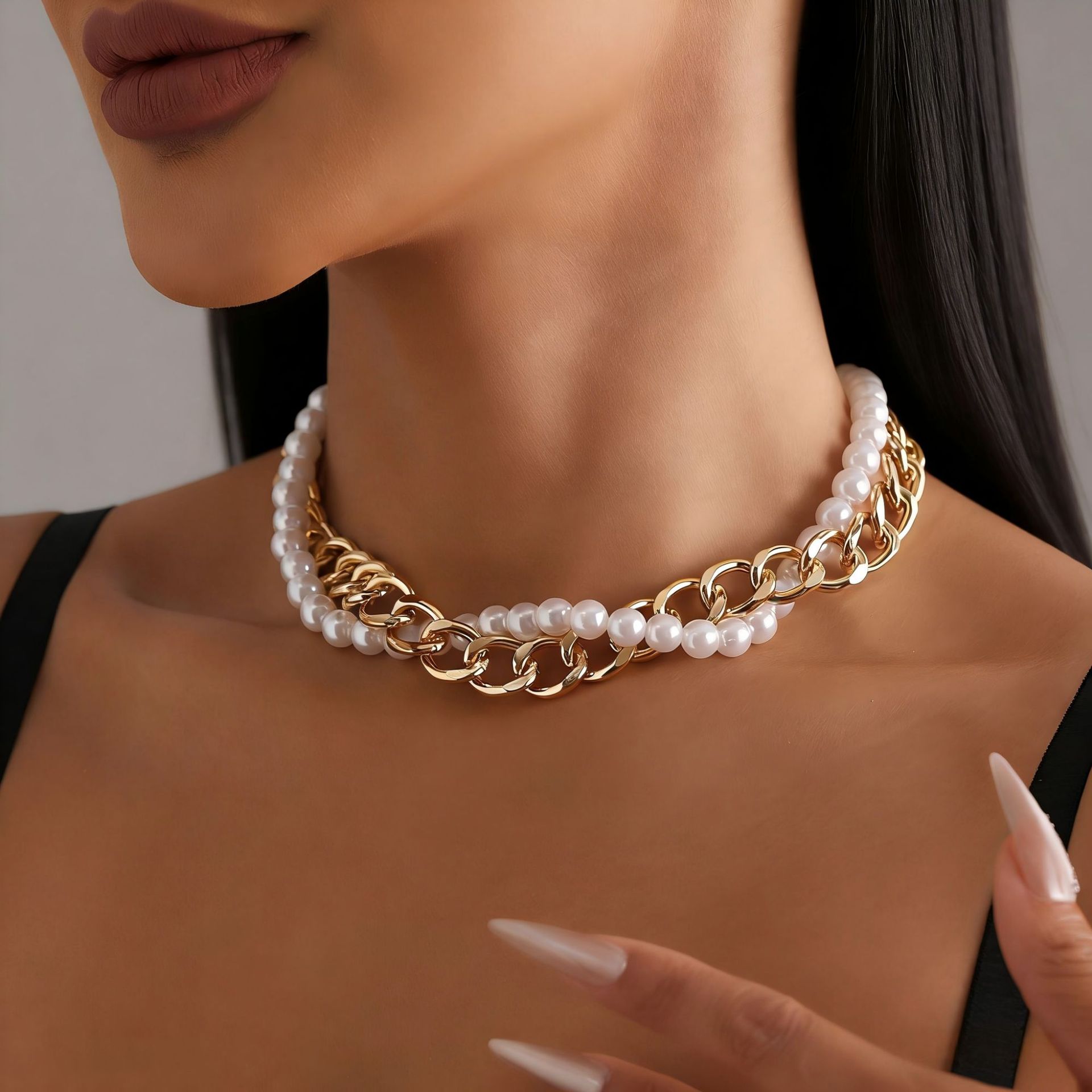 European And American Pearl Chain Double-Layer Necklace
