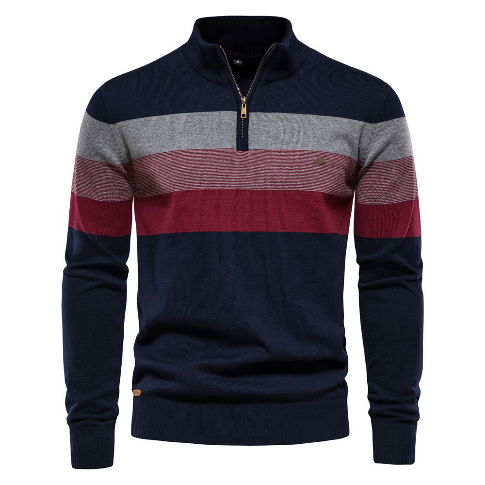 Europe And The United States Cross-border Foreign Trade Autumn And Winter New Men's Open Chest Collar Men's Sweater Pullover Sweater Men's