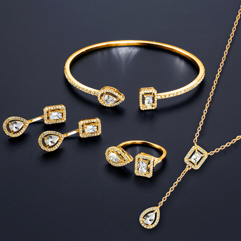 Japanese And Korean Minimalist Micro-Inlaid Aaa-Grade Zircon