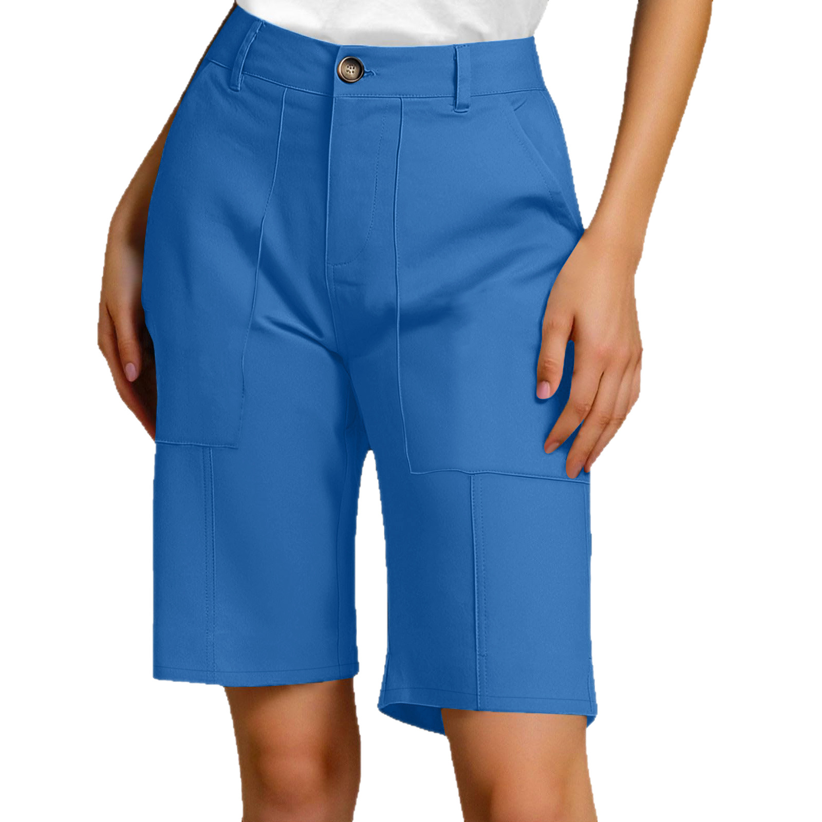 Summer Thin Breathable Suit Shorts Women's Straight Casual Multi-Color Mid-Length Shorts