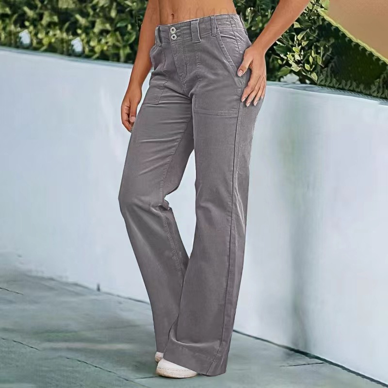 Amazon European And American Women's Loose Straight Jogging Pants Lightweight Sports Pants Zipper Pocket Sports Fitness Pants — image 15 of 15