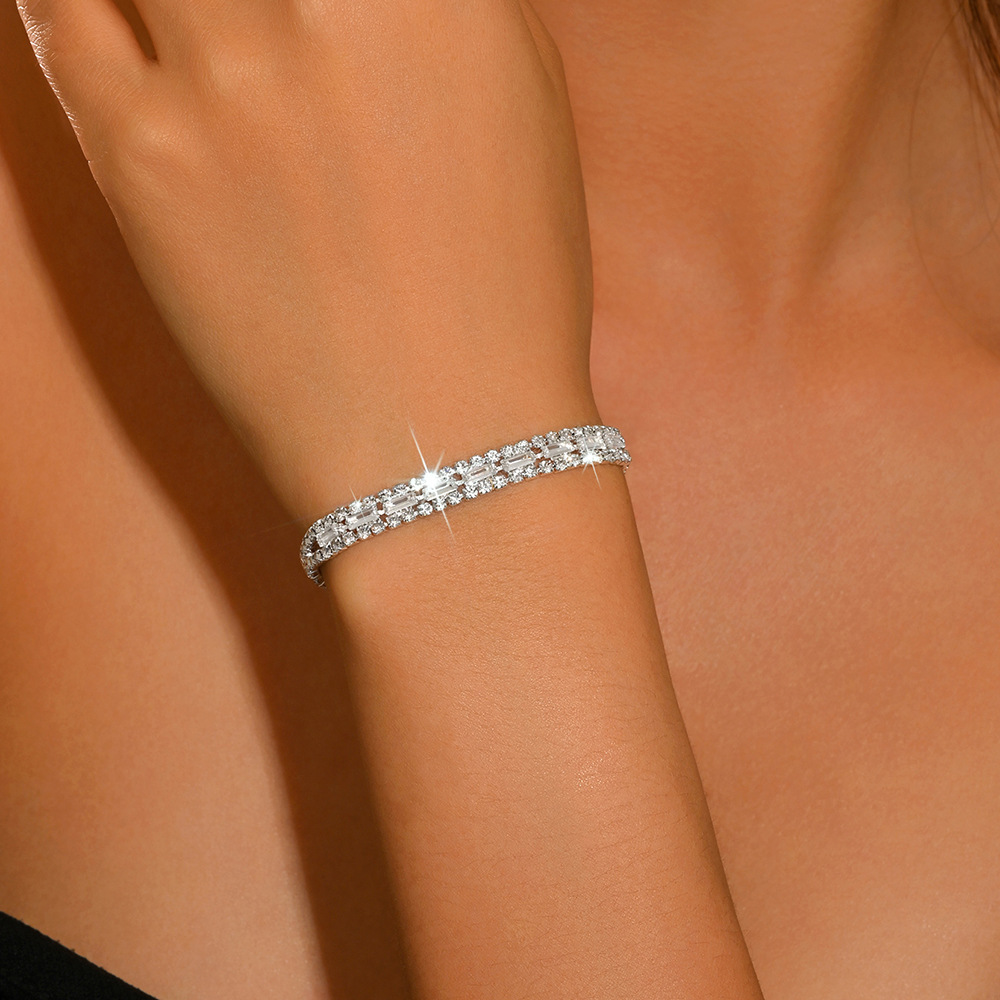 Summer Geometric Couple Bracelets Adjustable Full Rhinestone