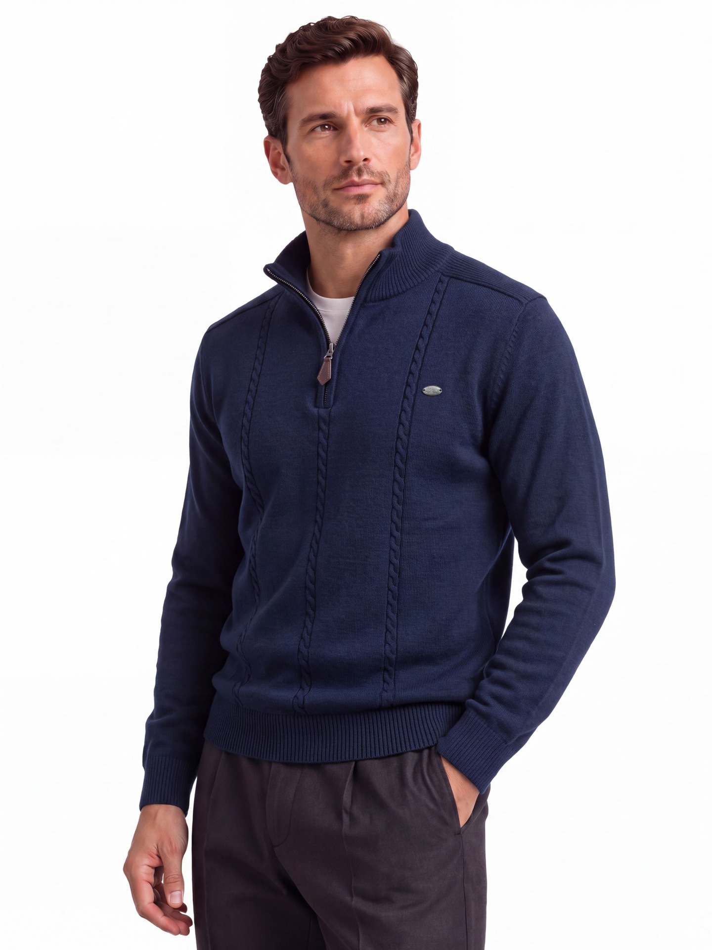 Half-Zip Stand Collar Sweater, picture 3 of 6