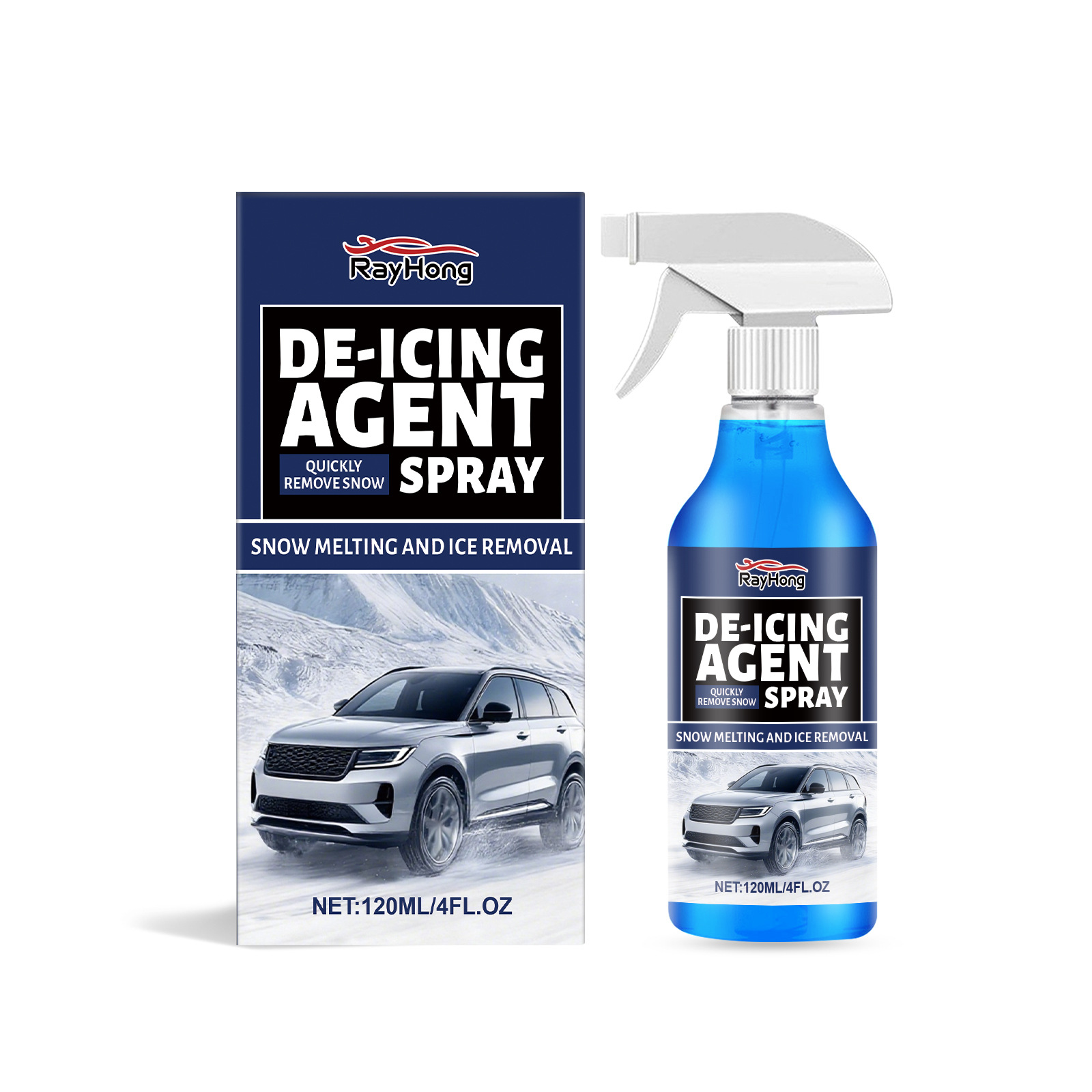 Rayhong Car De-Icer, Convenient De-Icing And Defogging Spray For Car Windows And Rearview Mirrors