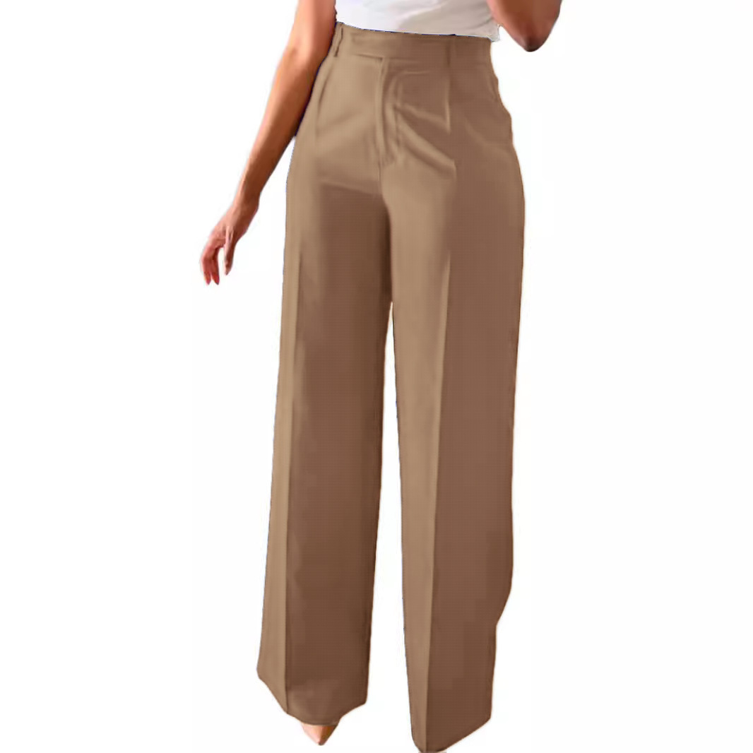 2026 New Commuting High Waisted Straight Pants, Wide Leg Pants, Casual Set, Long Pants, Women's — image 12 of 19
