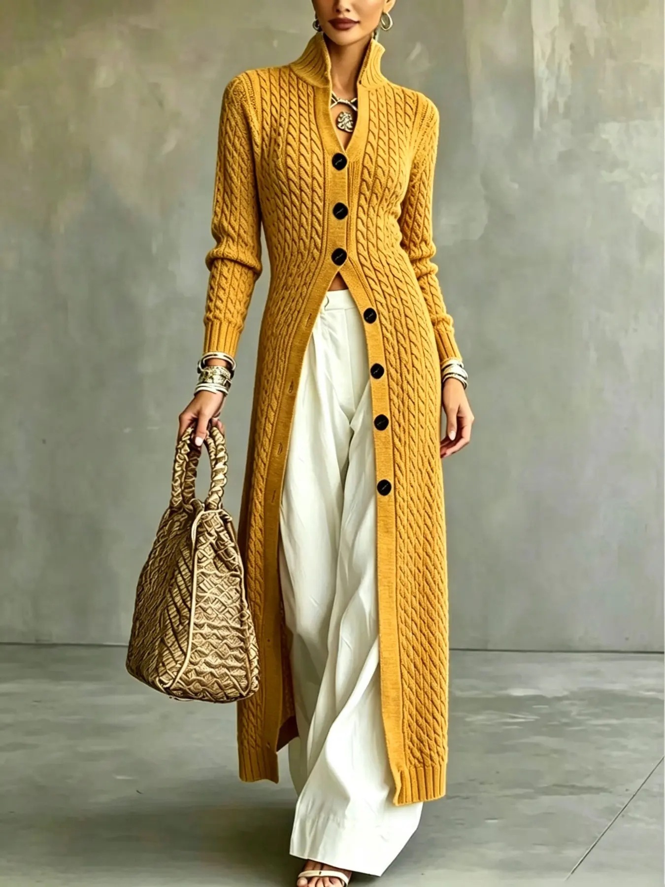 Women's knit cardigan supplier reference image 4
