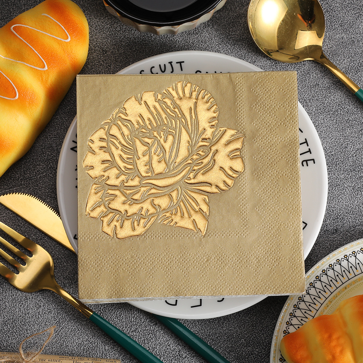 Rose Relief Paper Napkins, picture 3 of 3