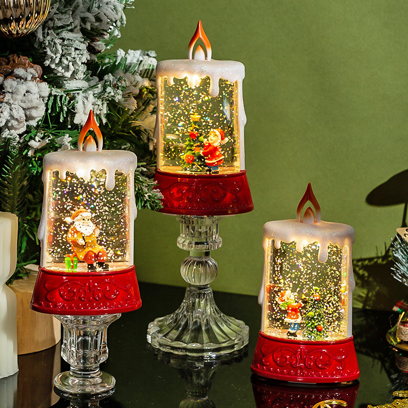 Decorațiuni de Crăciun, lumânări luminoase, decorațiuni de birou, decoruri interioare cu apă, accesorii festive, cadouri creative de Crăciun