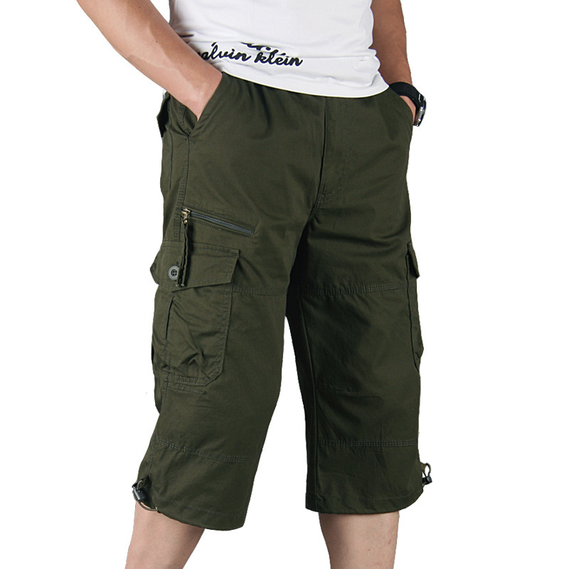 Wholesale Capri Pants Men's Overalls Pants Men's Loose Thin Men's Multi-pocket Outdoor Sports Casual Shorts — image 7 of 17