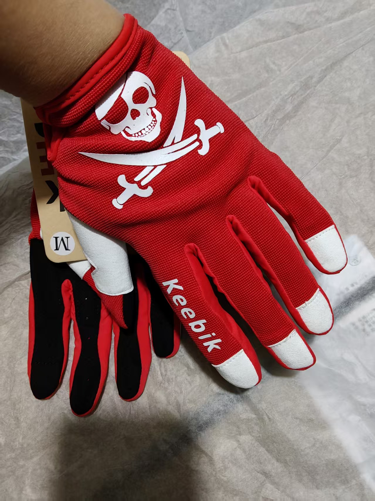 Men Women Full Finger Cycling Gloves  Skull Pirate Pattern, Anti Slip For Outdoor Sports Riding