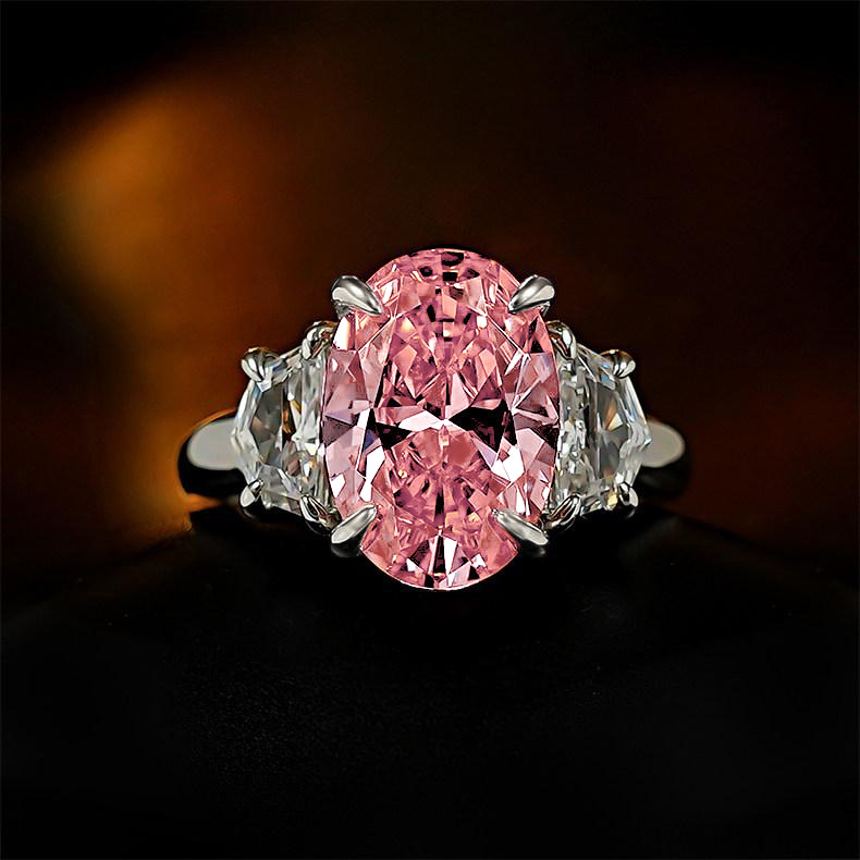 Lapapalacha Morgan Orange-Pink Sparkling Ring Comparable