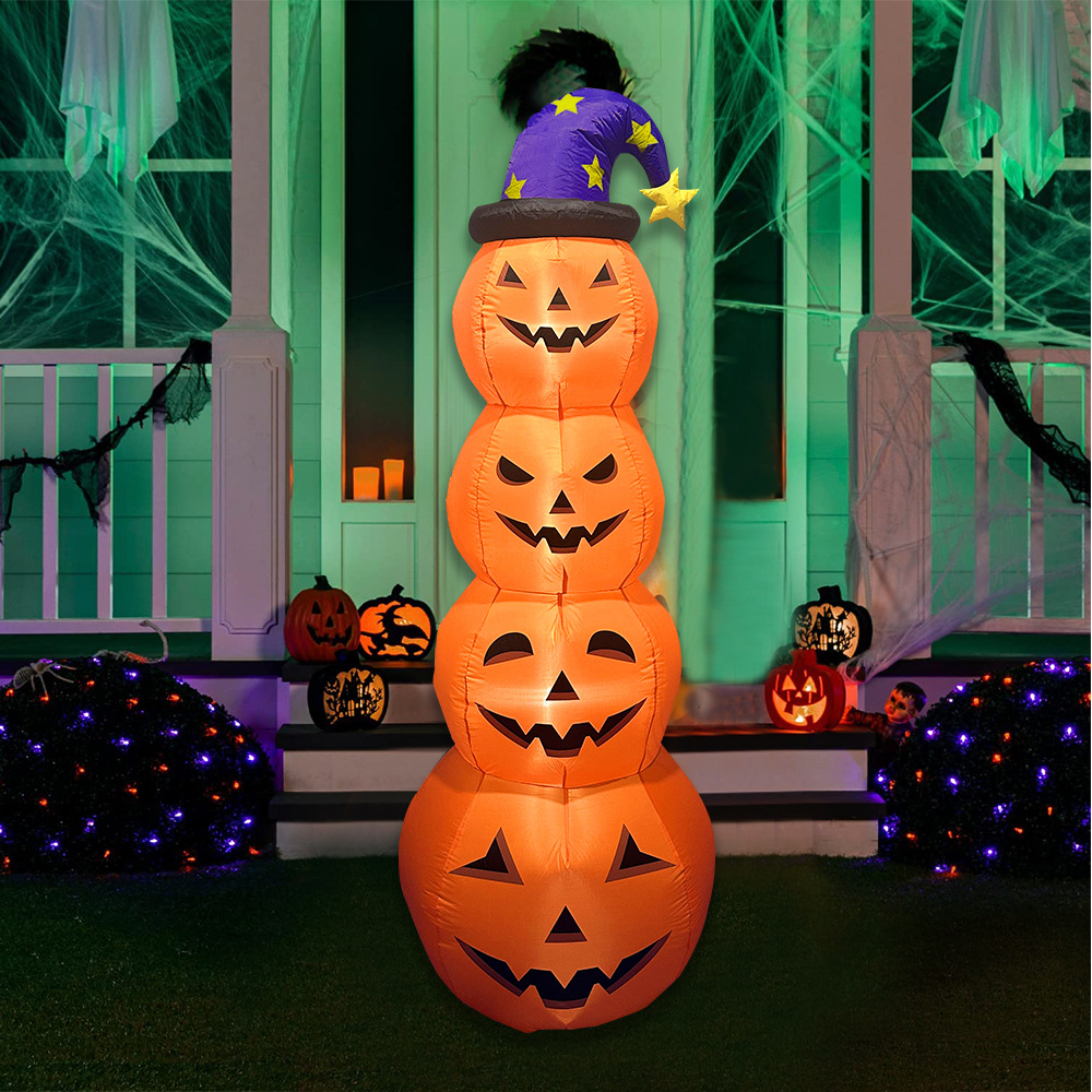 Cross-border Special For All Saints Pumpkin Air Model 2.4 M Pumpkin String Ghost Halloween Decoration Ghost Festival Inflatable Air Model