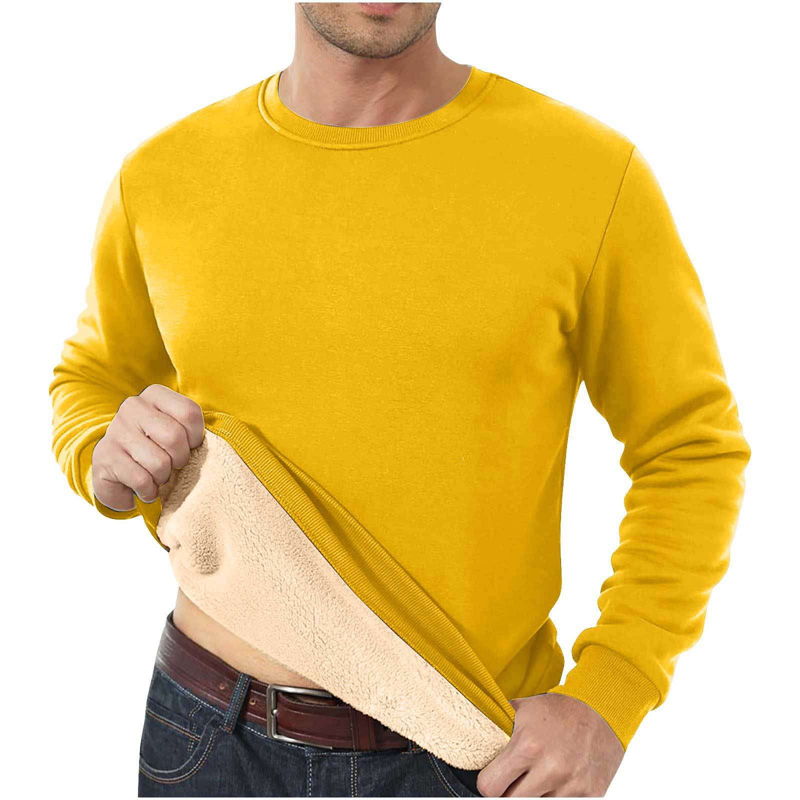 Amazon Cross-Border Dropshipping Autumn And Winter Sweatshirt Men's Velvet Round Neck Solid Color Loose Thermal Underwear Thick Foreign Trade Men's Clothing — image 12 of 15