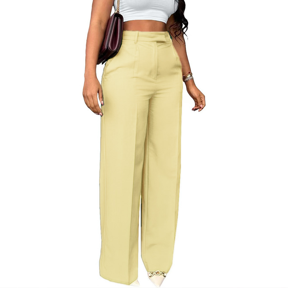 2026 New Commuting High Waisted Straight Pants, Wide Leg Pants, Casual Set, Long Pants, Women's — image 8 of 19