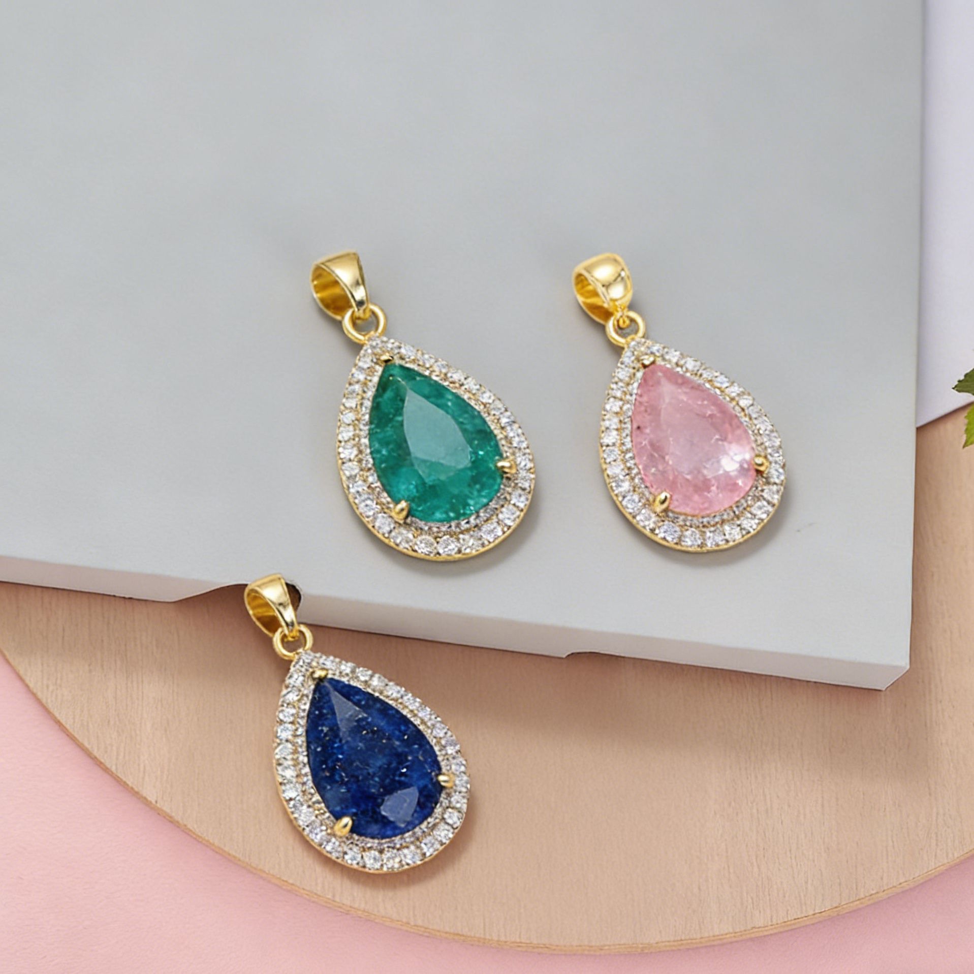 European And American Copper Micro-Inlaid Zircon Water Drop Oval Full Diamond Copper Pendant Necklace Fashion Korean Version Chain Wholesale Light Luxury Korean Version