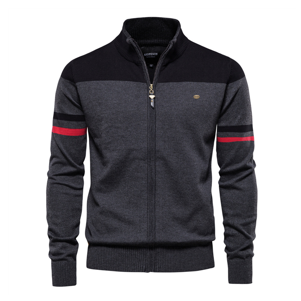 2026 Autumn And Winter New European Size Cross-border Cardigan Men's Sweater Zipper Sweater High Quality Foreign Trade Men's New
