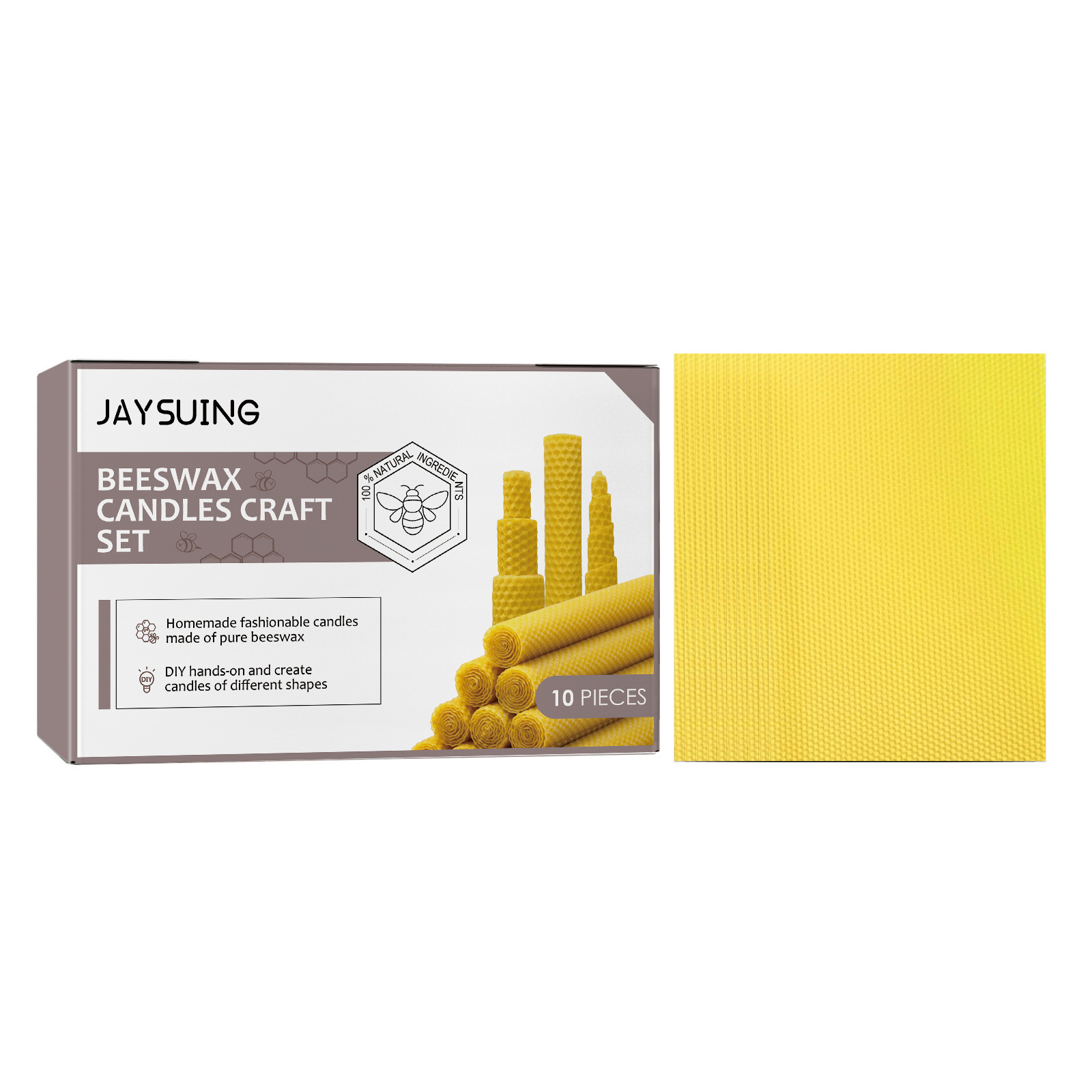 Jaysuing Beeswax Flakes Handmade DIY Christmas Atmosphere Creative Honeycomb Candle Pure Beeswax Roll Wax Flakes Raw Material