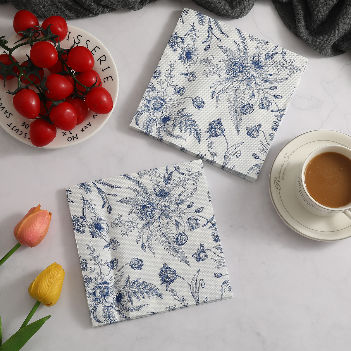 Printed Napkins Holiday Party Plant Tableware Decorative