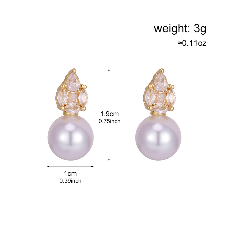 Boucles d'oreilles pendantes en zircon cubique – Grappe goutte d'eau brillante