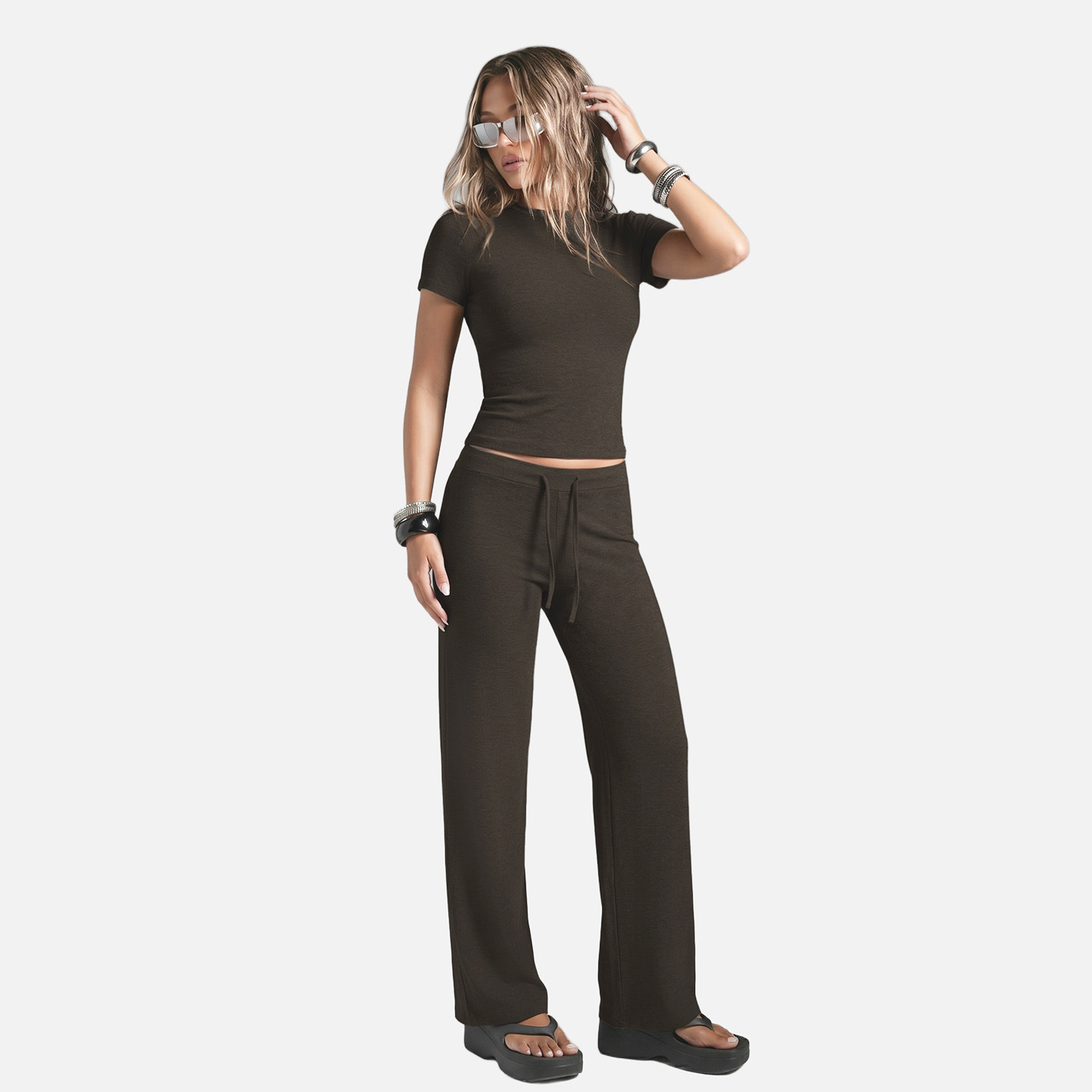 Short-Sleeve Straight-Leg Activewear Set