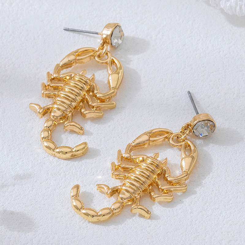 Vintage Unique Scorpion Earrings, Antiqued Scorpion Drop